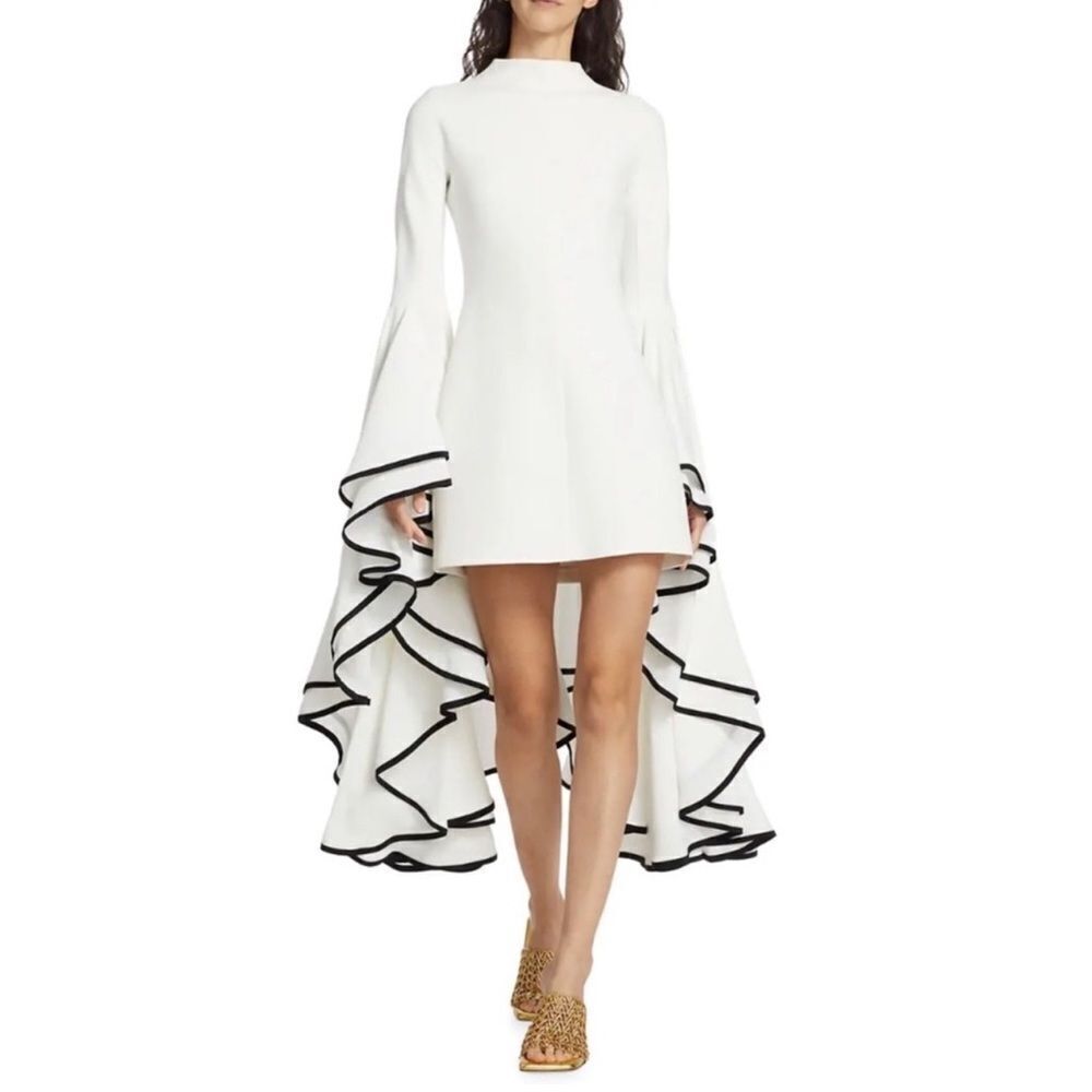Proenza Schouler crepe ruffle sleeve dress size 2 - Picture 4 of 16